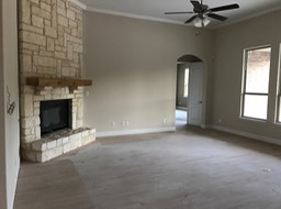 Family Room and Media Room from Kitchen