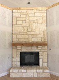 Limestone Fireplace